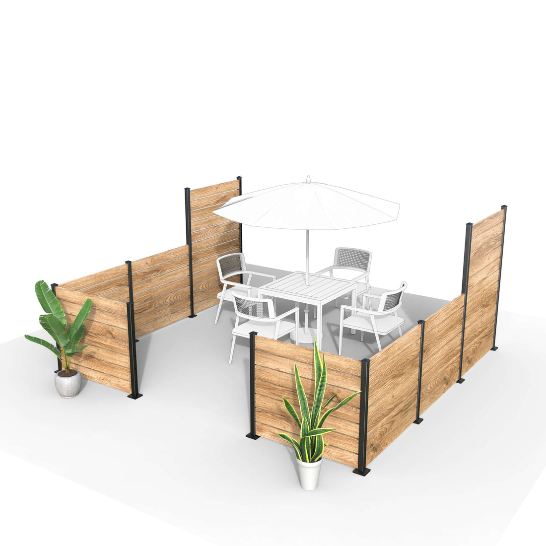 1. PATAVIN Privacy Screen CORNER POST KIT 44″ - C4