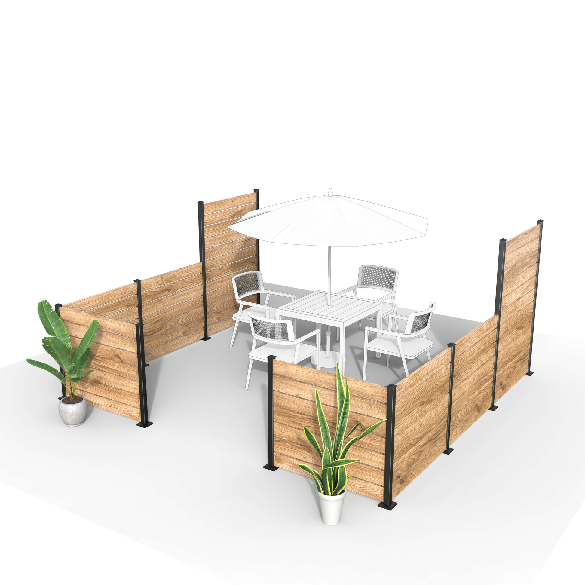 Privacy Screens END POST KIT 44″ - E4 for Yard , Patio screens, and Balcony barriers