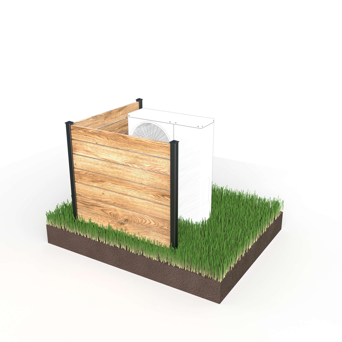 Privacy Screens END POST KIT 44″ - E4 for Yard , Patio screens, and Balcony barriers