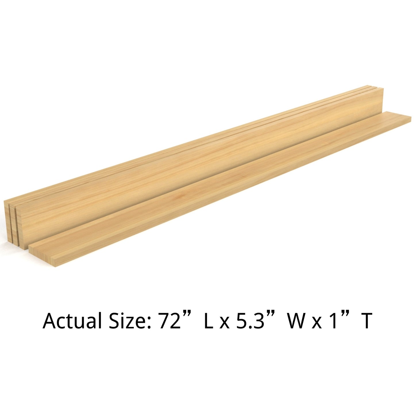 5/4" × 5.3“ × 6 Feet - PINE FENCE BOARDS - 4 PACK