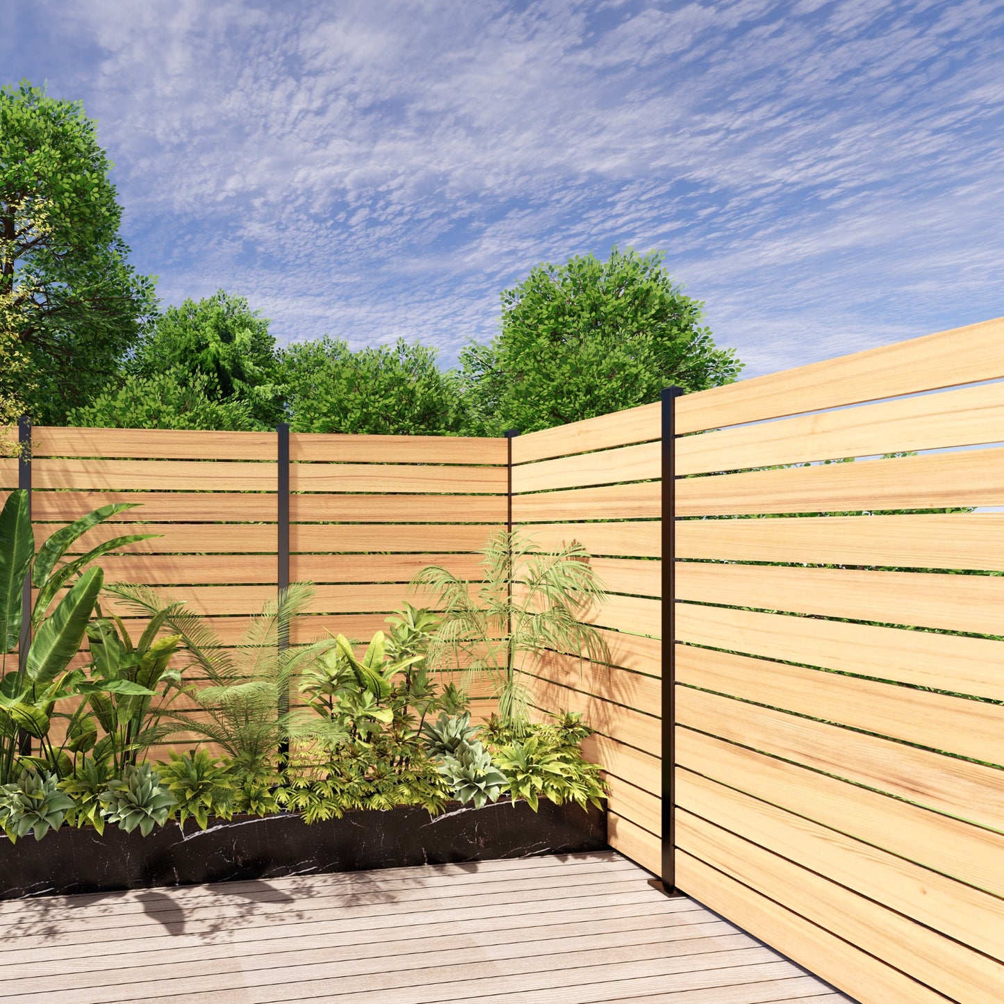 5/4" × 5.3“ × 6 Feet - PINE FENCE BOARDS - 4 PACK